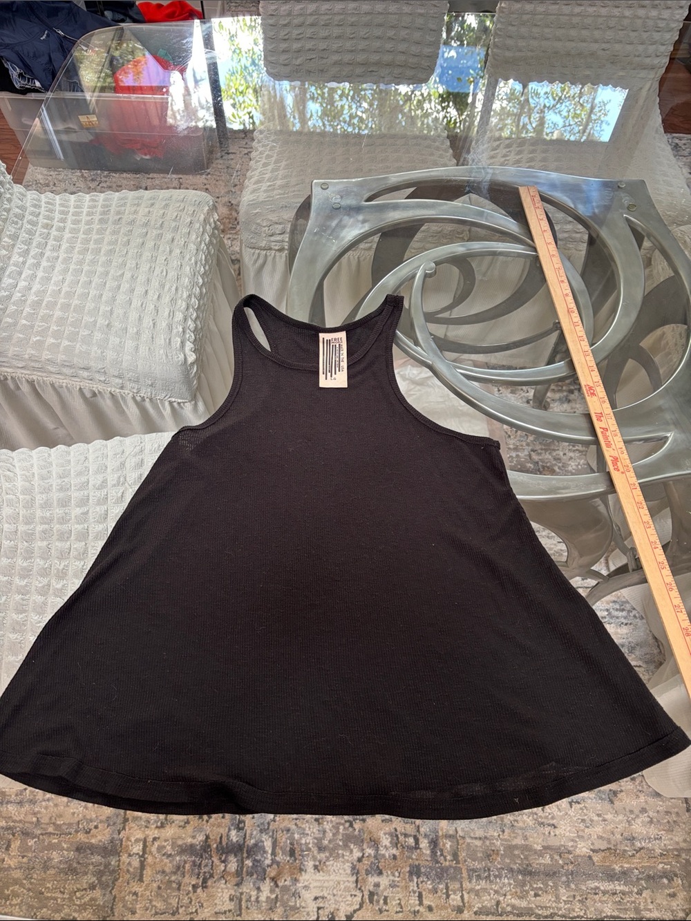 Free People Black Racerback Flowy Tank Top